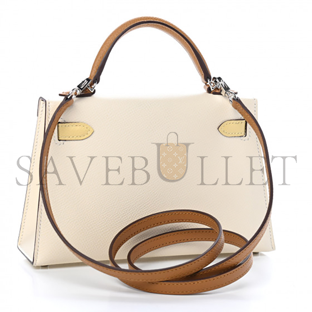 H**mes master epsom mini kelly ii nata jaune poussin sesame (19*12*5.5cm)